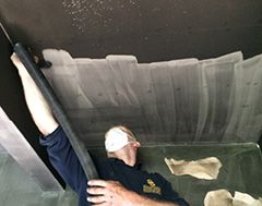 fire & smoke damaged ceiling